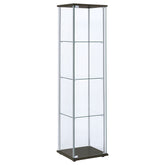 Orleans Furniture - Coaster - Bellatrix 4-shelf Clear Glass Curio Cabinet Cappuccino - 950172